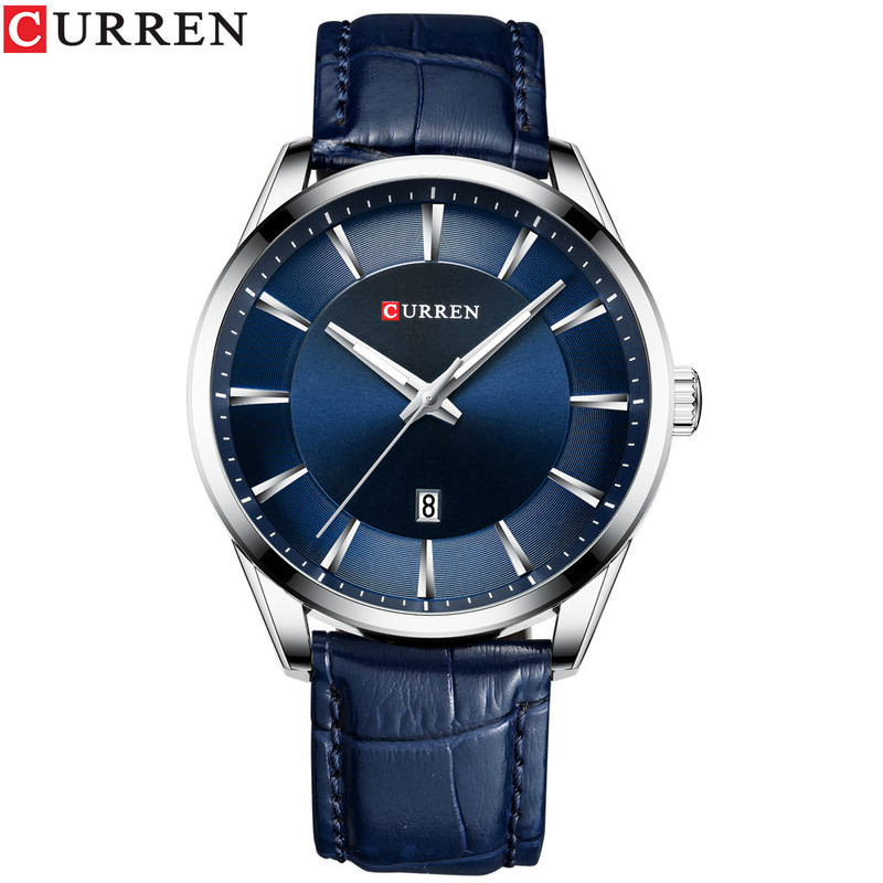 CURREN/Karin 8365 Men's Round Belt Watch Waterproof Foreign Trade Explosions Calendar Men's Watch Round