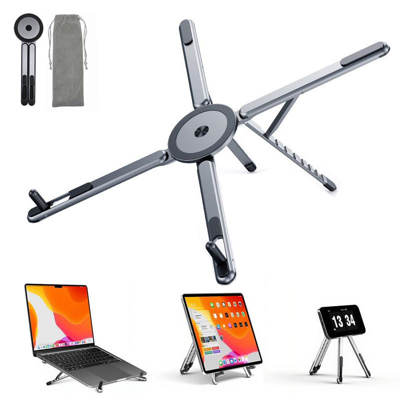 Magnetic Aluminum Alloy Mobile Phone, Tablet, and Laptop Stand, Cross-Border Bestseller, Portable, Multi-Functional, Universal