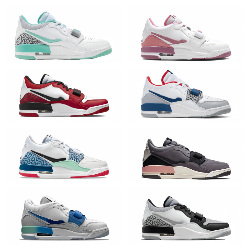 Putian Pure Original Aj312 First-Layer Cowhide Men's and Women's Low-Top Gray and White Cement Chicago Casual Sports Basketball Shoes