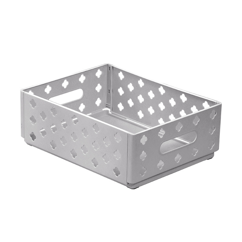 Cesta de almacenamiento plegable de aire crema de escritorio papelería caja de almacenamiento de cocina casera caja de almacenamiento de cosméticos