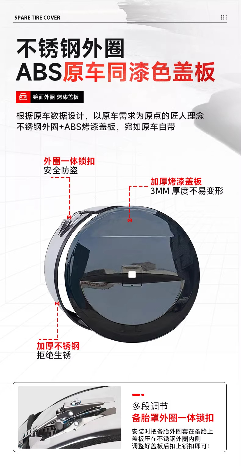 Suitable for 25 Models of Haval Raptor Fuel-Powered Versions, Spare Tire Cover, Spare Tire Shell, Haval V7 Tire Cover, Off-Road Modification Decorative Parts