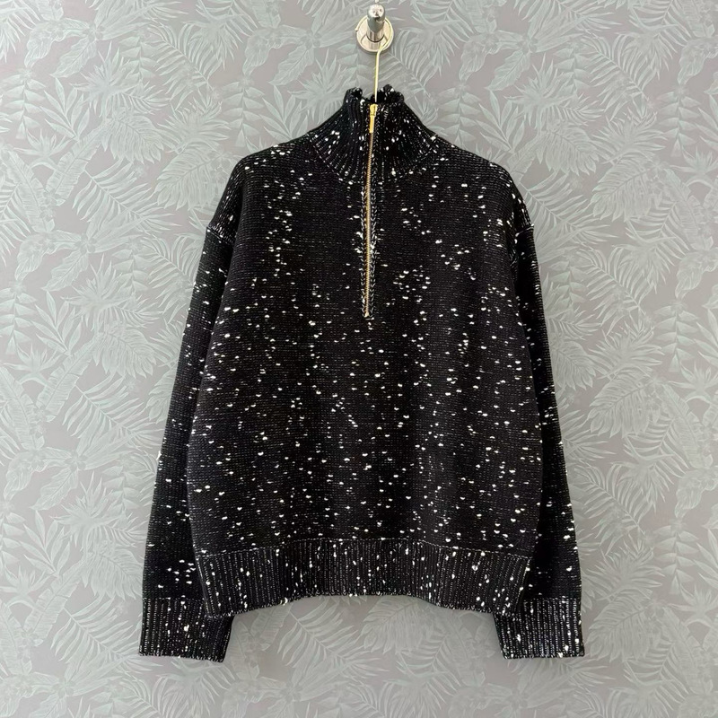 JC-Nanyou 2026 New High-End Designer Tweed Lapel Half-Zip Snowflake Pattern Fashionable Versatile Casual Jacket
