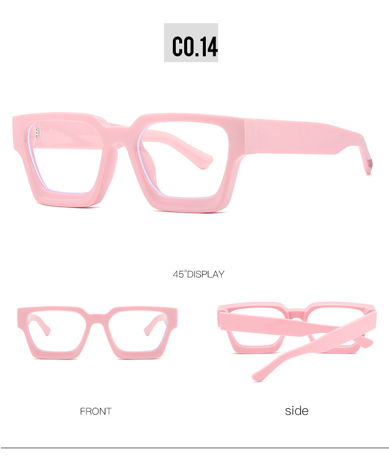 Style Simple Bloc De Couleur Pc Carré Plein Cadre Optique Lunettes display picture 21