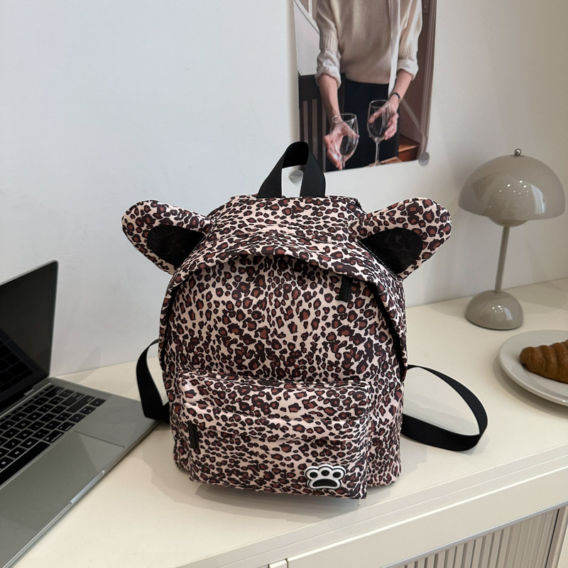 Bolso desnudo con estampado de leopardo marrón