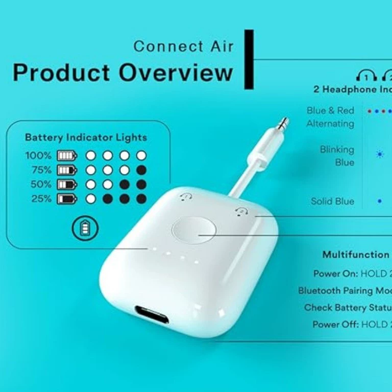 (Dingzhi) Airfly Bluetooth 5.4 адаптер-приёмник и передатчик с двумя каналами