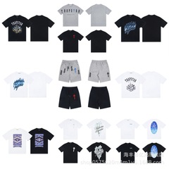クロスボーダー外国貿易Trapstarクラシック半袖tシャツレインボー新作アルファベット刺繍ゆったり男女ベースシャツ