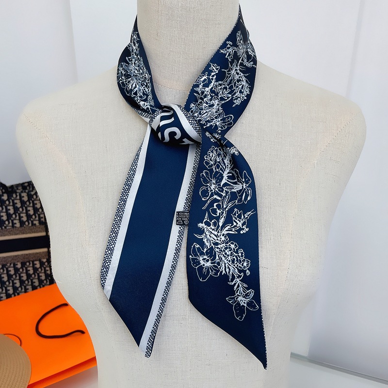 2025 nuevo estilo D bolsa atada bufanda de seda Dai Fei bolsa envuelta asa seda twilly tira larga y estrecha correa correa para el cuello cinta