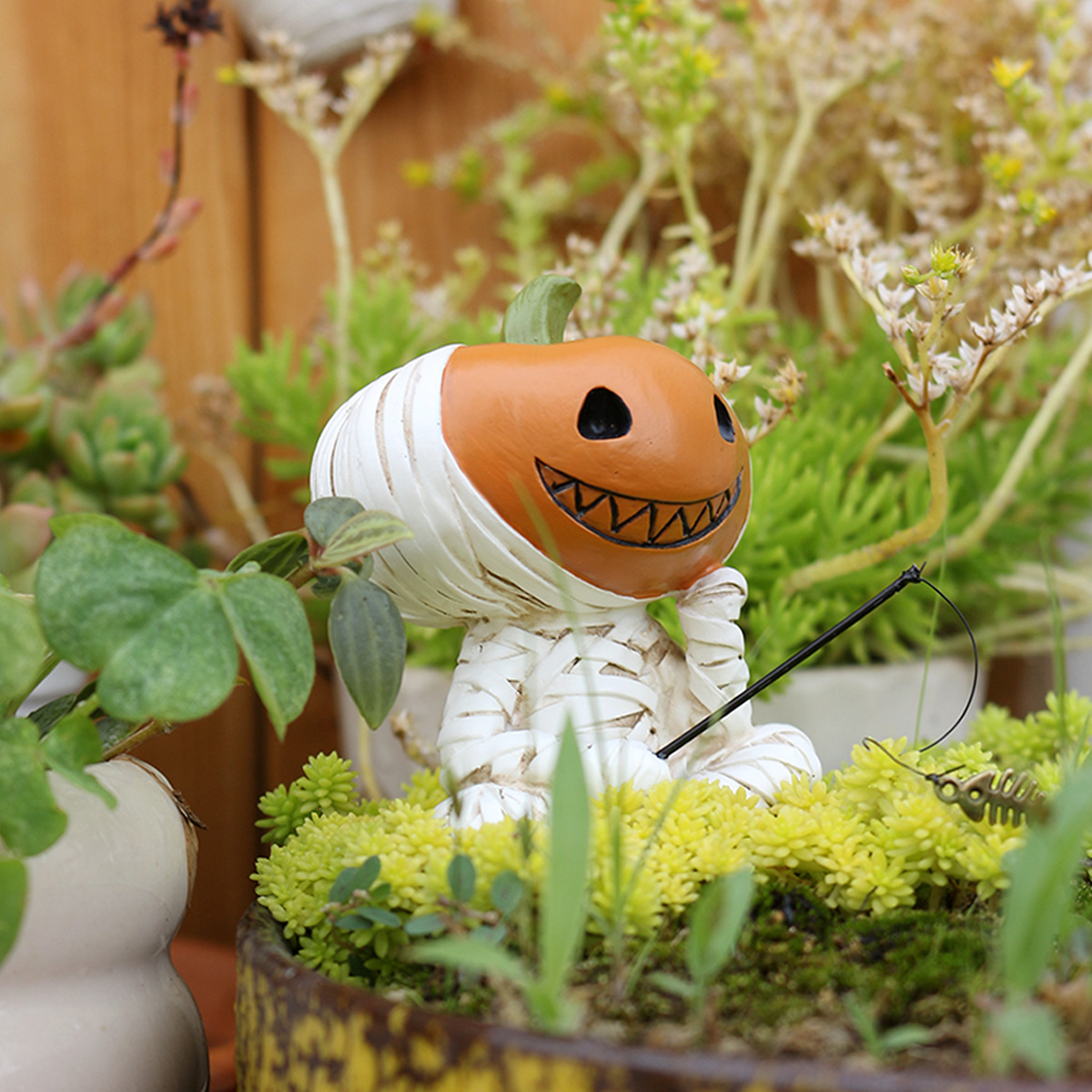  Halloween Bandage Pumpkin Doll Fishing Resin Ornaments Festive Atmosphere Decorative Crafts Halloween Gifts