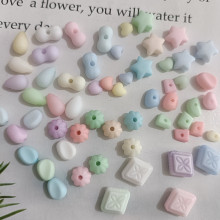 马克龙色系磨砂串珠 diy手工配件 亚克力水滴爱心五角星混色散珠
