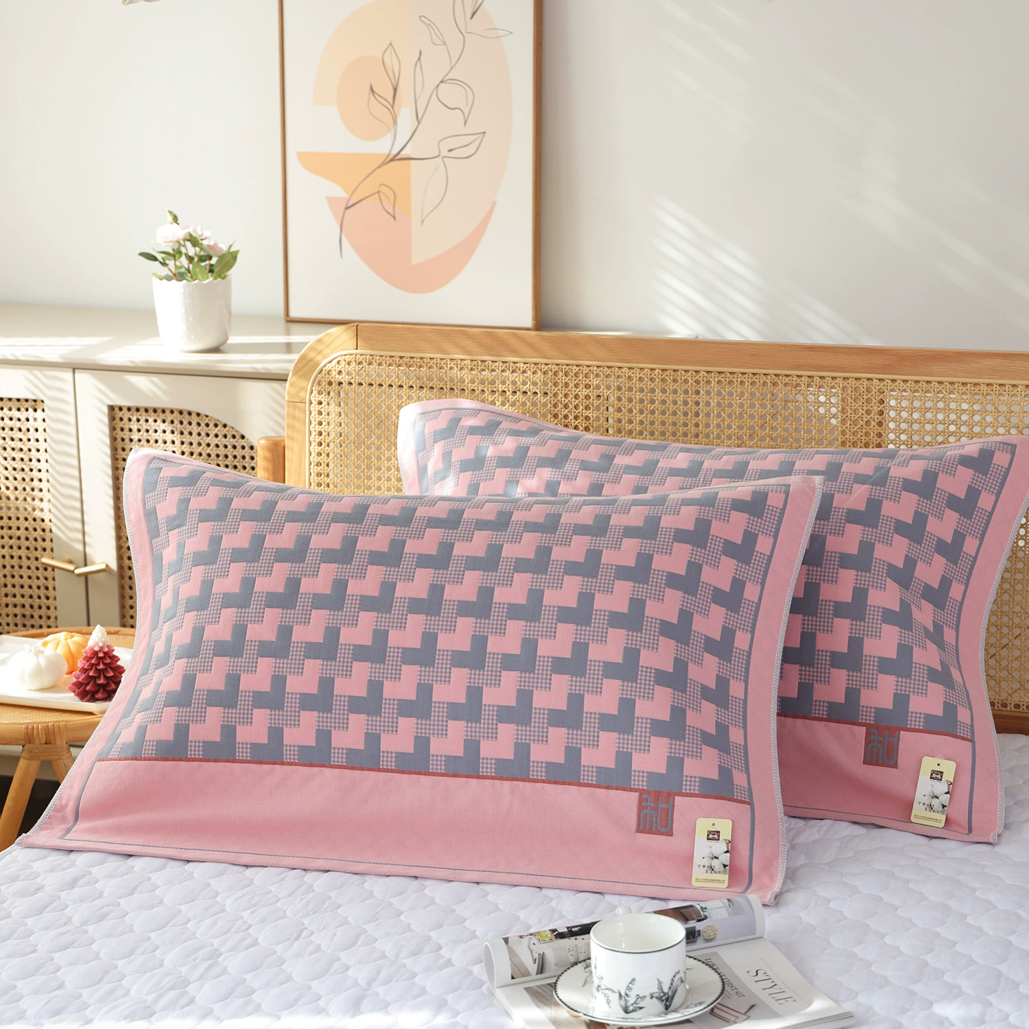 Шестислойная наволочка из чистой хлопчатобумажной марли высокой плотности, пара мягких полотенец для взрослых, хлопковые нескользящие дышащие бытовые наволочки.