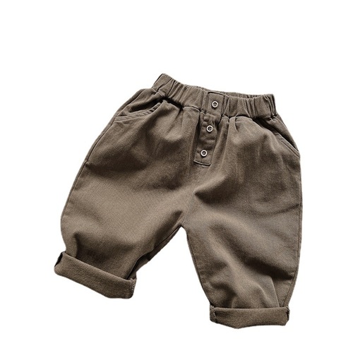 Late autumn and early winter~Japanese and Korean version thin velvet casual pants for boys and girls, children's versatile warm pants, trendy children's clothing