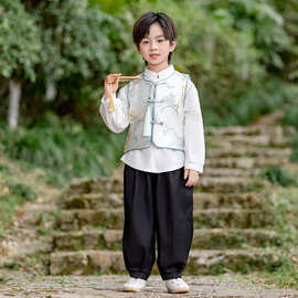 男童汉服春秋2025新款儿童演出服女童唐诗朗诵表演服装六一表演服