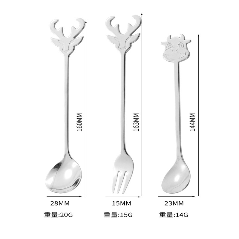 304L acero inoxidable yuan Bao cucharas bebés comer cubiertos especiales para niños aprender a comer entrenamiento autoalimentado cucharas y tenedores