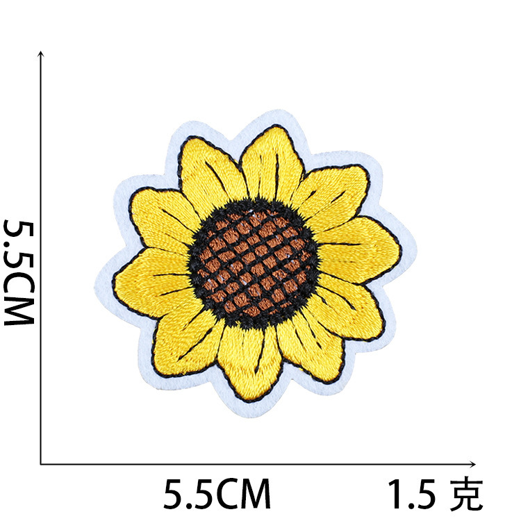 60 parche mezclado bordado pegatinas de tela cara sonriente pegatinas parche de coche flor bordado logo hamburguesa bordado Zhang Zi