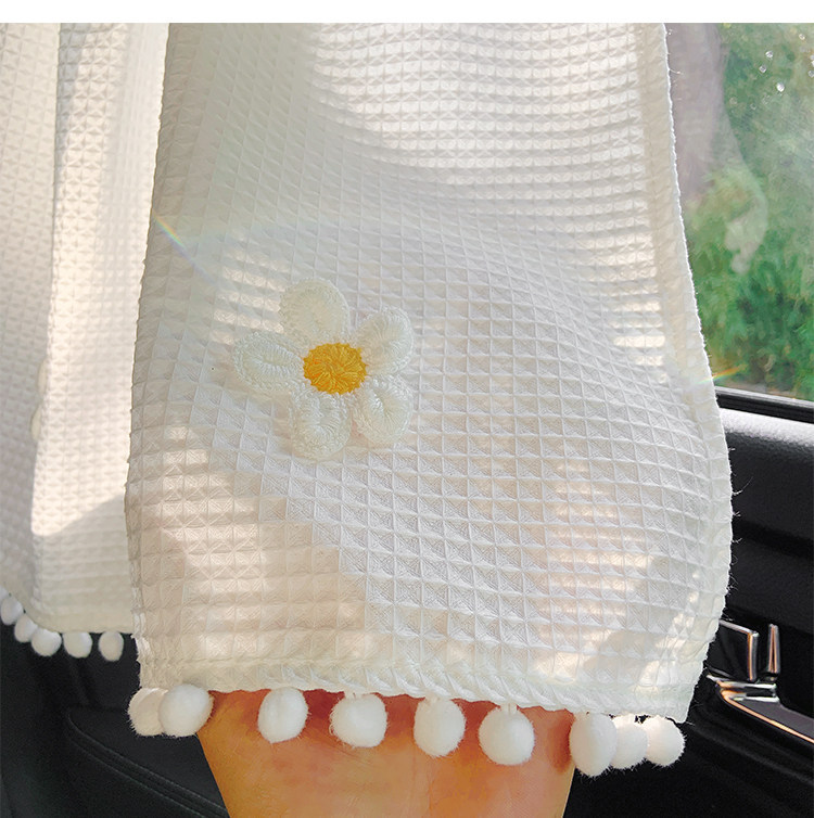 Y Car Sunshade Curtain Ins-Style Fresh Waffle Pattern Car Sunshade Curtain with Suction Cups for Interior Sun Protection and Heat Insulation for Children