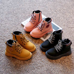 Boys Martin Boots 2022 Autumn New Girls' Short Boots British Style Single Boots Non-slip Shoes Trendy Children's Yellow Boots