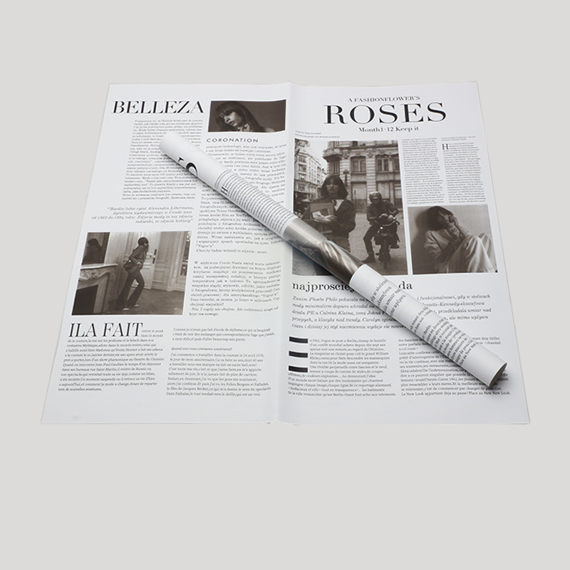Bright New Fashion Weekly Series Papel de embalaje de flores Periódico en inglés Plástico opp Floristería impermeable Materiales florales