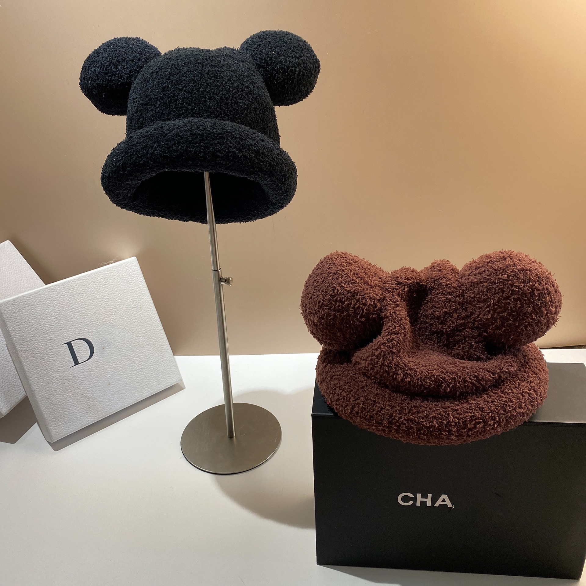 Bear Eared Brimless Female Hat with New Trend Cute and Sweet Headband Hat Personalized and Versatile Warm and Windproof Basin Hat_voghion.com