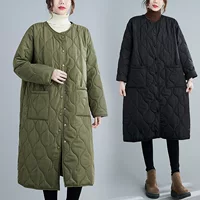 Long down jacket, mid-length, loose fit, plus size