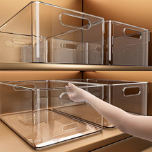 收纳筐桌面零食杂物整理储物盒橱柜塑料长方形透明亚克力置物盒子