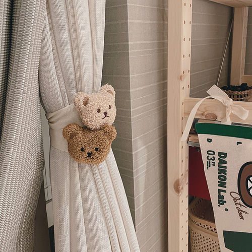 Korean ins car curtain straps, cute bear decorative straps, mosquito net storage ties, adjustable straps