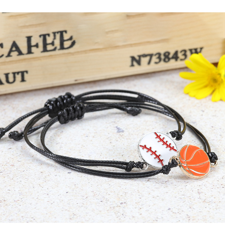Simple Style Basketball Football Alloy Enamel Unisex Bracelets 1 Piece