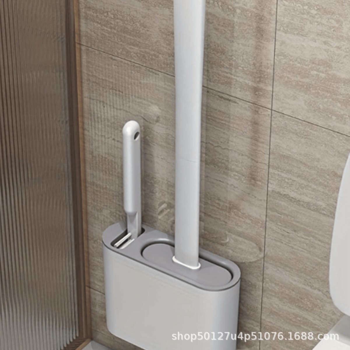 Juego de escobillas de inodoro para uso doméstico sin callejones sin salida Silicona artefacto de limpieza sin perforación cepillo de inodoro multifuncional tipo de pared