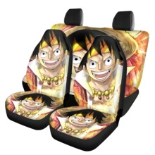 亚马逊外贸海贼王路飞动漫卡通汽车前后排座垫套四件套来图印制