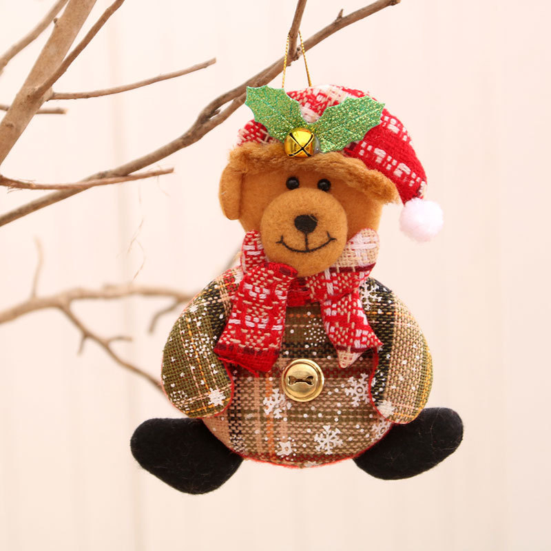 Decoraciones de Navidad anciano muñeco de nieve ciervo regalos de Navidad pequeño colgante muñeca de peluche colgante de árbol de Navidad suministros
