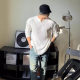 V-Neck Pleated Draped Threaded Loose Top Men's Spring and Autumn New Fitness Long-Sleeved T-Shirt Muscle Men's Sports Training Clothes