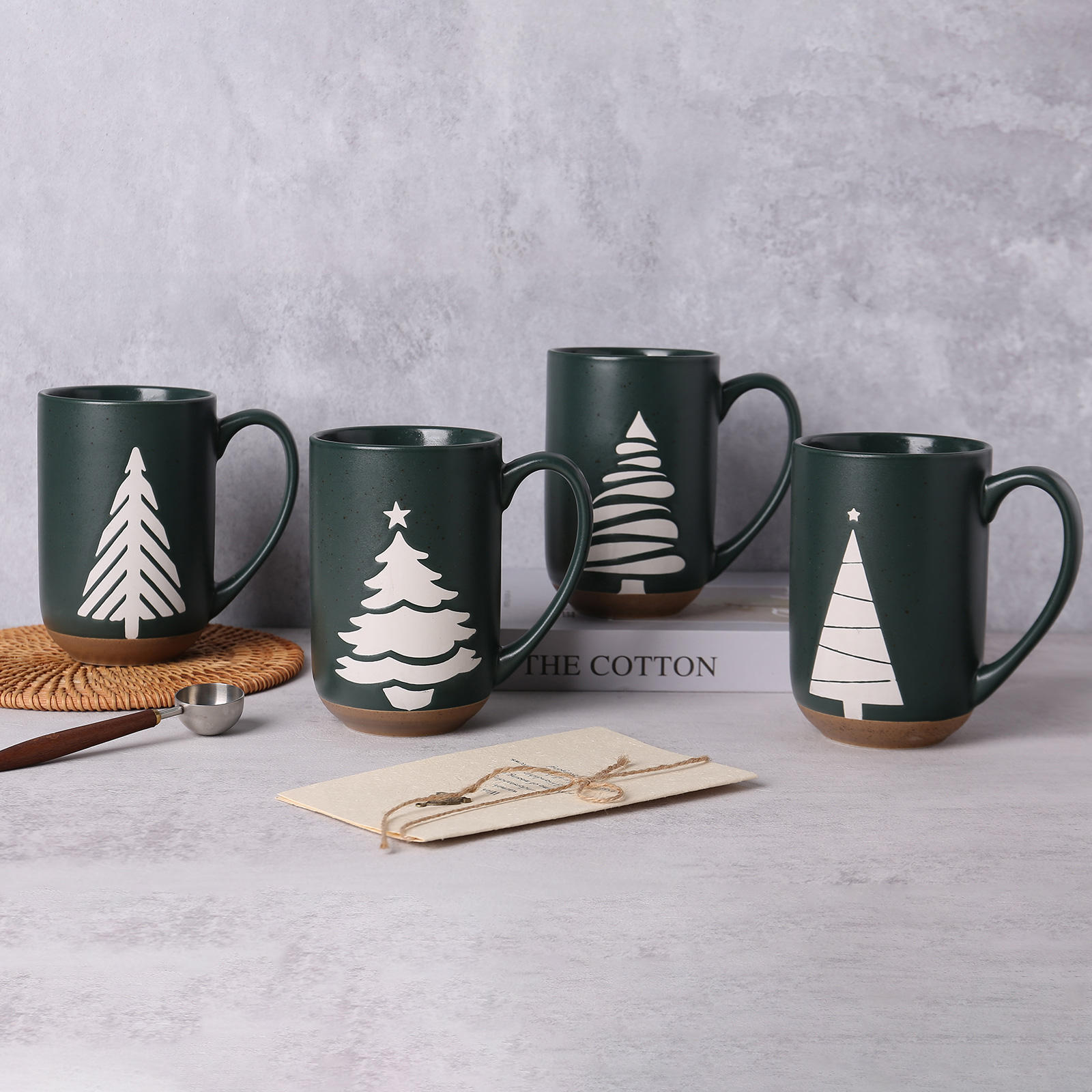 Taza de café de Navidad taza de cerámica merryVintageChristmasCupCeramicmug taza lujosa