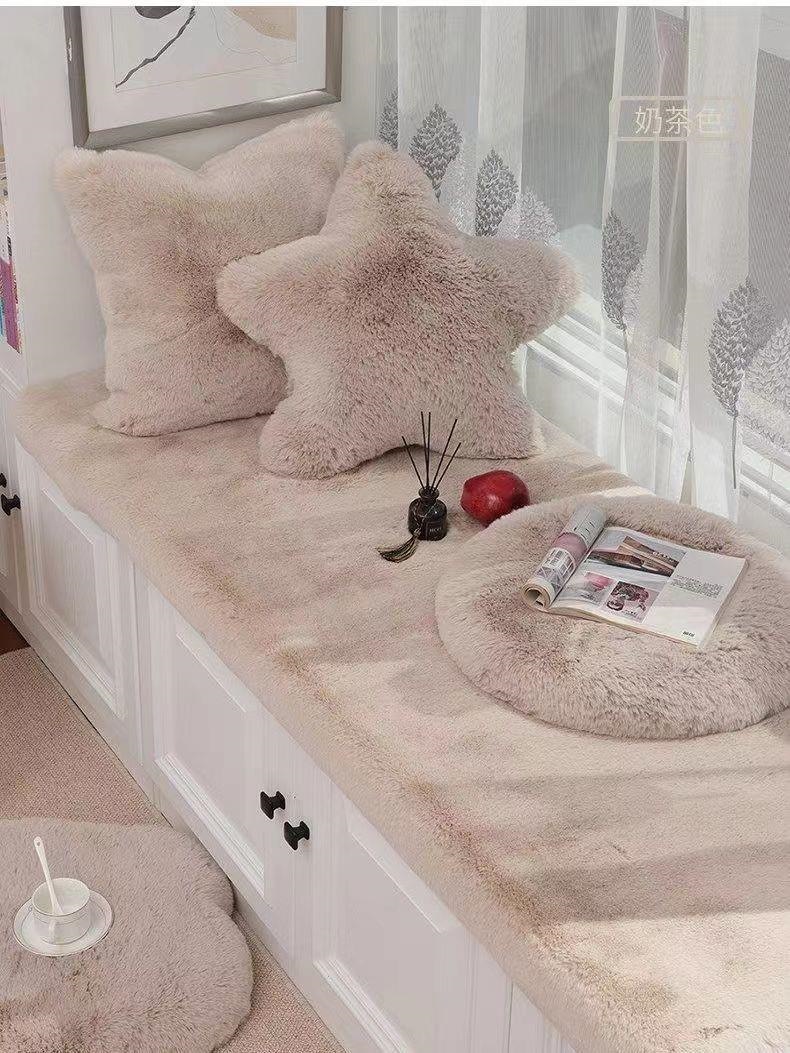 New Chinese-Style Large Red Chair Cushion, Faux Cashmere Door Mat, High-End Blue Carpet for Living Room Decoration and Grand Opening