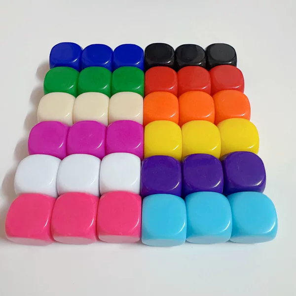 Spot 16mm color rounded smooth blank solid color dice light plate multi-color optional engraved screen printing pattern sieve