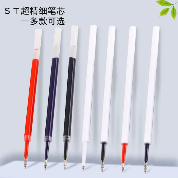 St Press-Type Pen Refill with Transparent White Barrel for Exam Practice, Gel Pen Refill, 0.5mm Ballpoint Pen Refill Wholesale