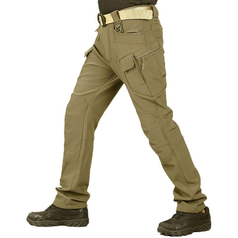 Мужские брюки софтшелл от производителя, осенне-зимние лыжные брюки с множеством карманов, флисовые брюки, износостойкие рабочие тактические брюки, камуфляж