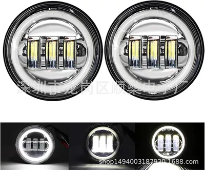 inch headlight 30W with Angel – Ön faralar - silver-base-with-ring-white-light