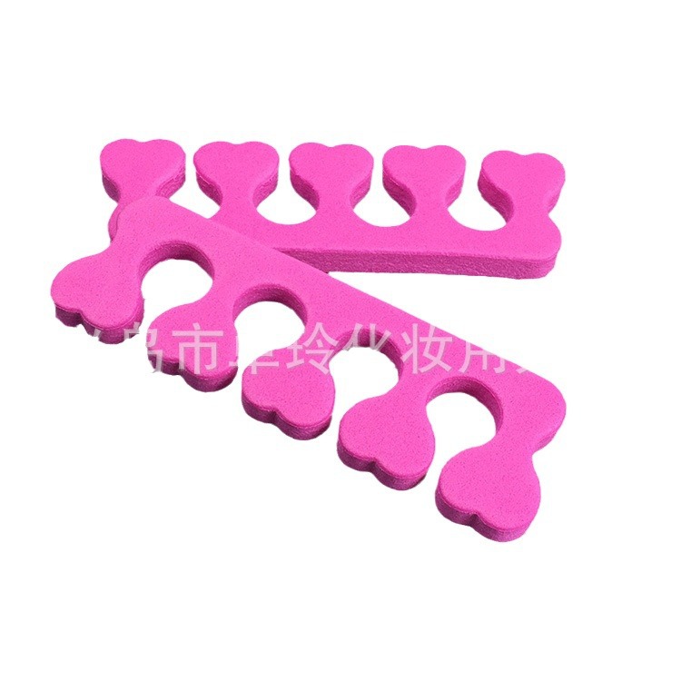 Fábrica directa lindo caramelo color dedo separador melocotón corazón dedo del pie algodón nail art dedo algodón en stock