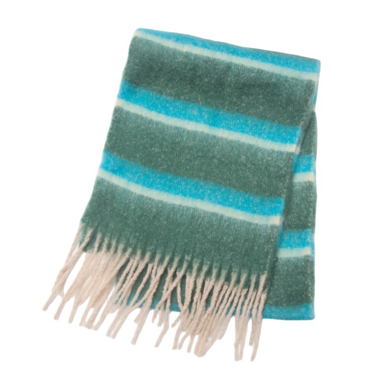 770g Weight Scarf Classification Daily Occasion Polyester Material Stripe Pattern Autumn&Winter Season Women's Gender Tassel Design Casual, Simple Style Style Women's Casual Simple Style Stripe Polyester Tassel Scarf 13