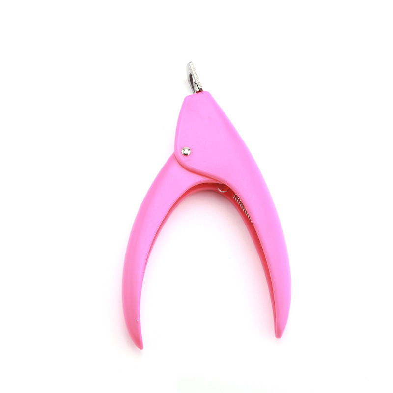 Tijeras para uñas de una línea de acero inoxidable en forma de U, cortador para extensiones de fototerapia DIY, con herramienta de formación.