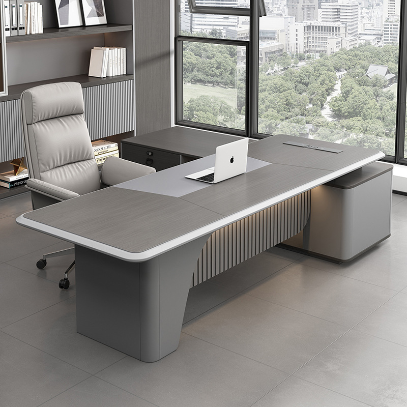 Office Desk Boss Desk Light Luxury High-End Manager Desk President Office Simple Executive Desk Office Desk and Chair Combination