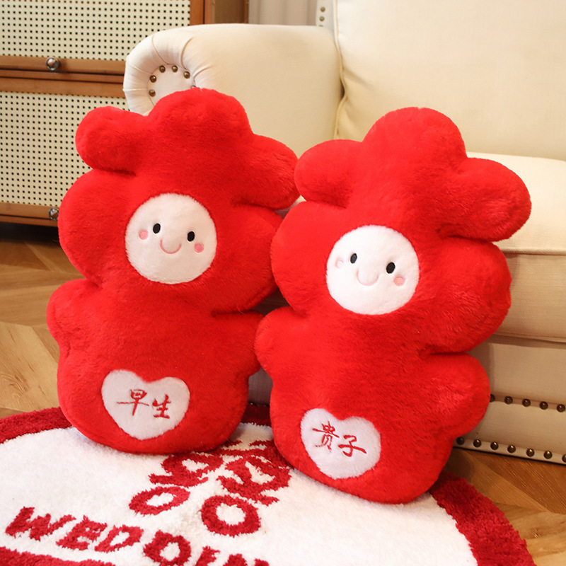 結婚祝いのウサギの喜字抱き枕の子供のペアの結婚用品の部屋の装飾のぬいぐるみのクッション抱き枕|undefined