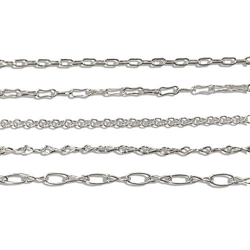S925 Pure Silver Semi-finished Woven Chain Wholesale Square 8, Square Twist 8, Cross 10 Round Chains
