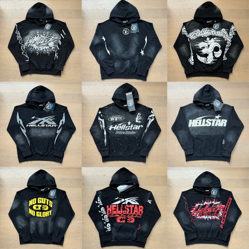 European and American Trendy Brand Autum Hell Star Star3D Washed and Distressed Hoodie for Men and Women Couple Sweatshirt Suit Hell