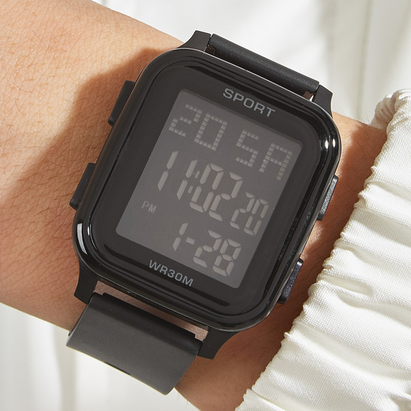 2023 nuevo cuadrado deportes al aire libre hombres reloj electrónico luminoso grande digital estudiante moda juventud reloj