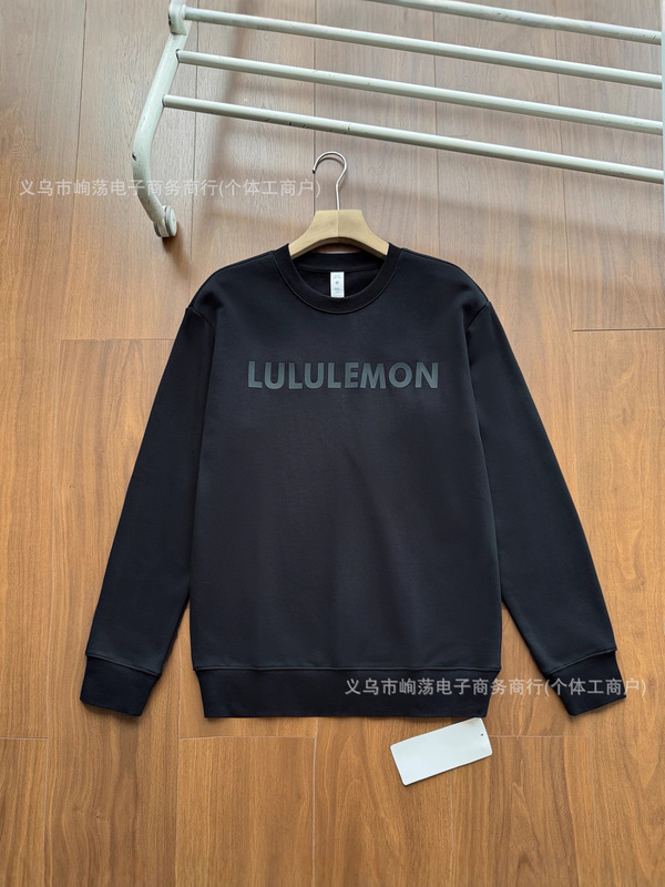 lululemon露露徽标款男款秋冬新款柔软弹力螺纹休闲圆领卫衣|undefined