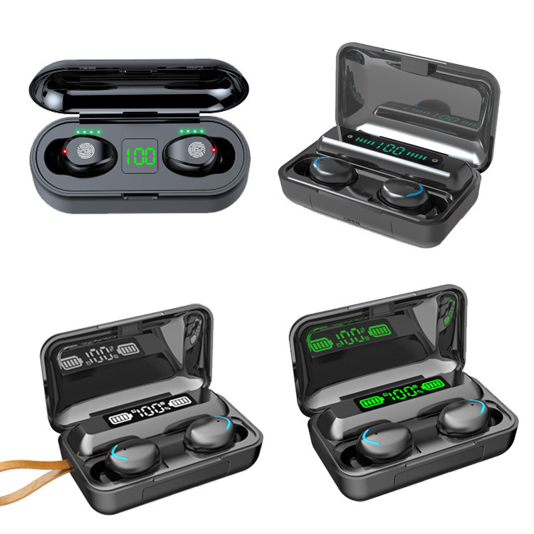 F9 nuevo modelo privado transfronterizo e-commerce binaural digital TWS con función de banco de potencia 5,1 auriculares Bluetooth original al por mayor