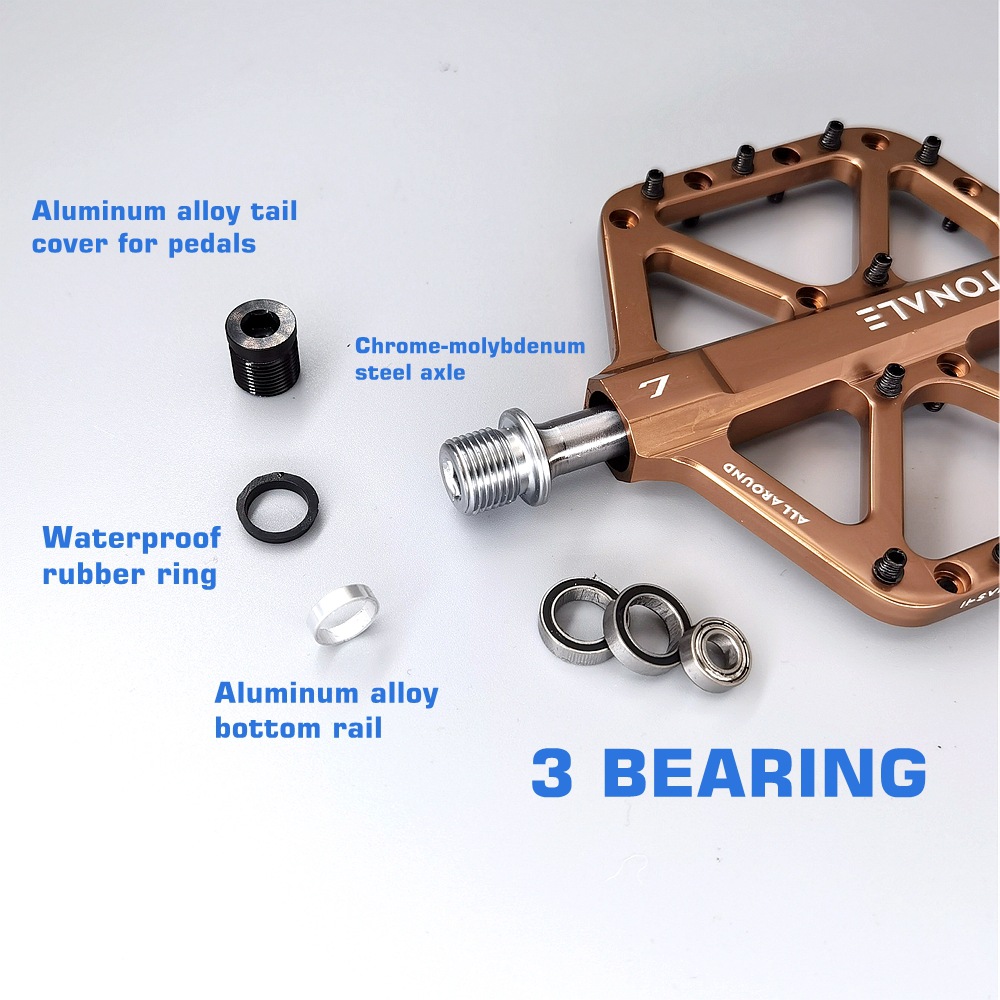 MTB Fahrradpedal Titan rutschfeste CNC 3-Lager Aluminiumlegierung Fahrradpedale Radfahren Fußpedale für Mountainbike-Zubehör – Detail 7