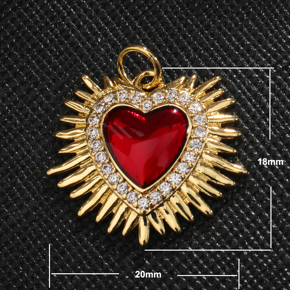 Letter, Square, Heart Shape Pattern 1 Piece Copper Zircon Gold Plated Letter Square Heart Shape Polished Pendant