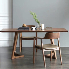 北欧实木餐桌 家用客厅长方形饭桌餐厅原木小户型简约餐桌椅组合