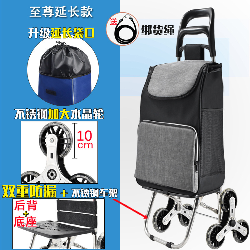casa plegable ligero remolque de varilla de mano viejo carrito de compras subir escaleras portátil de compra de verduras pequeño carrito de remolque